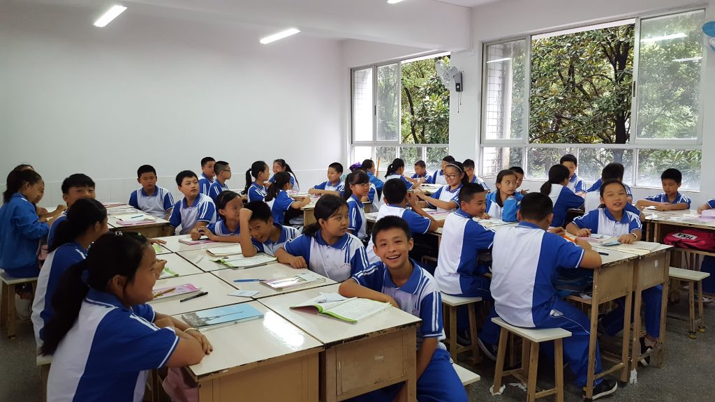 Chinese Classroom Students Seated